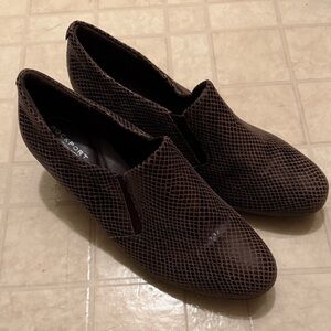 Rockport Total Motion Dark Brown Patterned Loafers 10